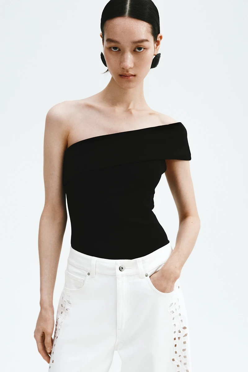 Off-the-Shoulder Thong Bodysuit