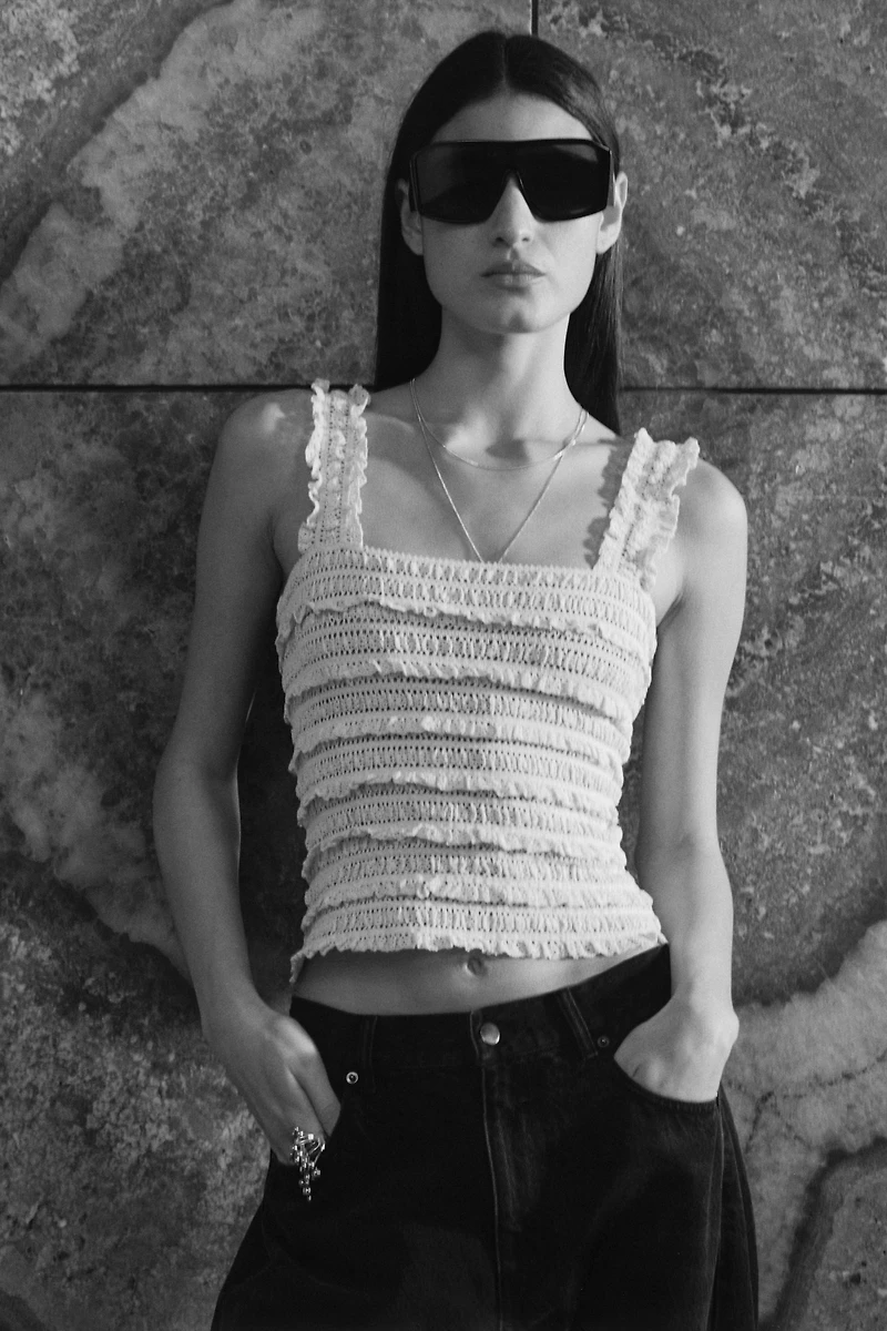 Lace Jersey Sleeveless Top