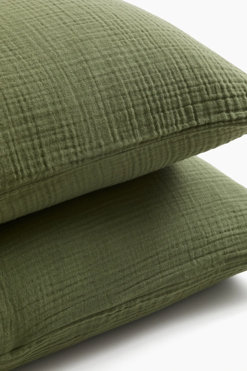 2-Pack Cotton Muslin Pillowcases
