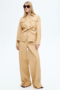 Straight-Cut Leather Pants