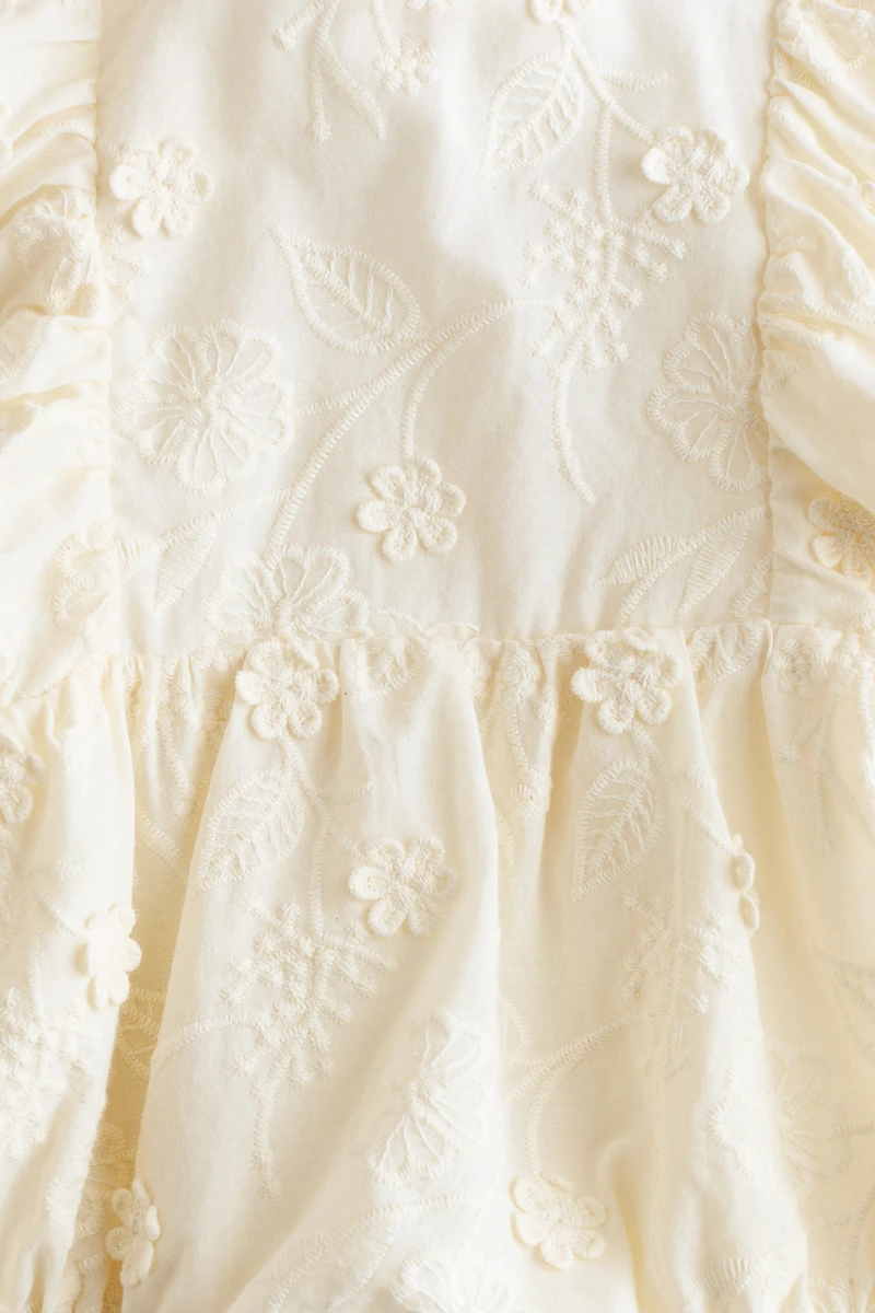 Eyelet Embroidered Romper Suit