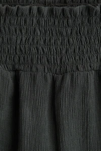 Smocked Crinkled Pants