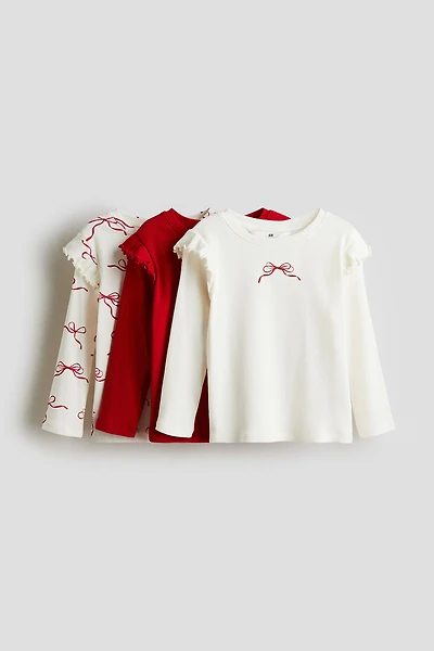 Lot de 3 hauts à volant en jersey