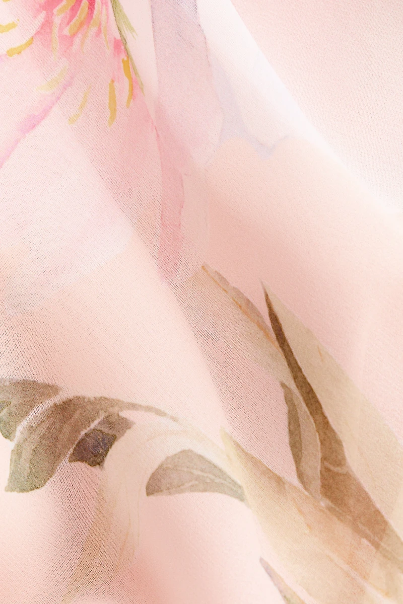 Scarf-Detail Chiffon Dress