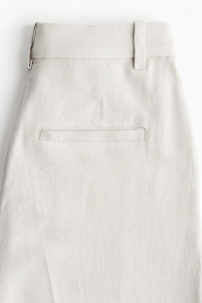 Pantalon large en lin mélangé