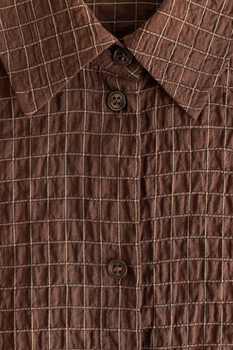 Seersucker shirt with scarf