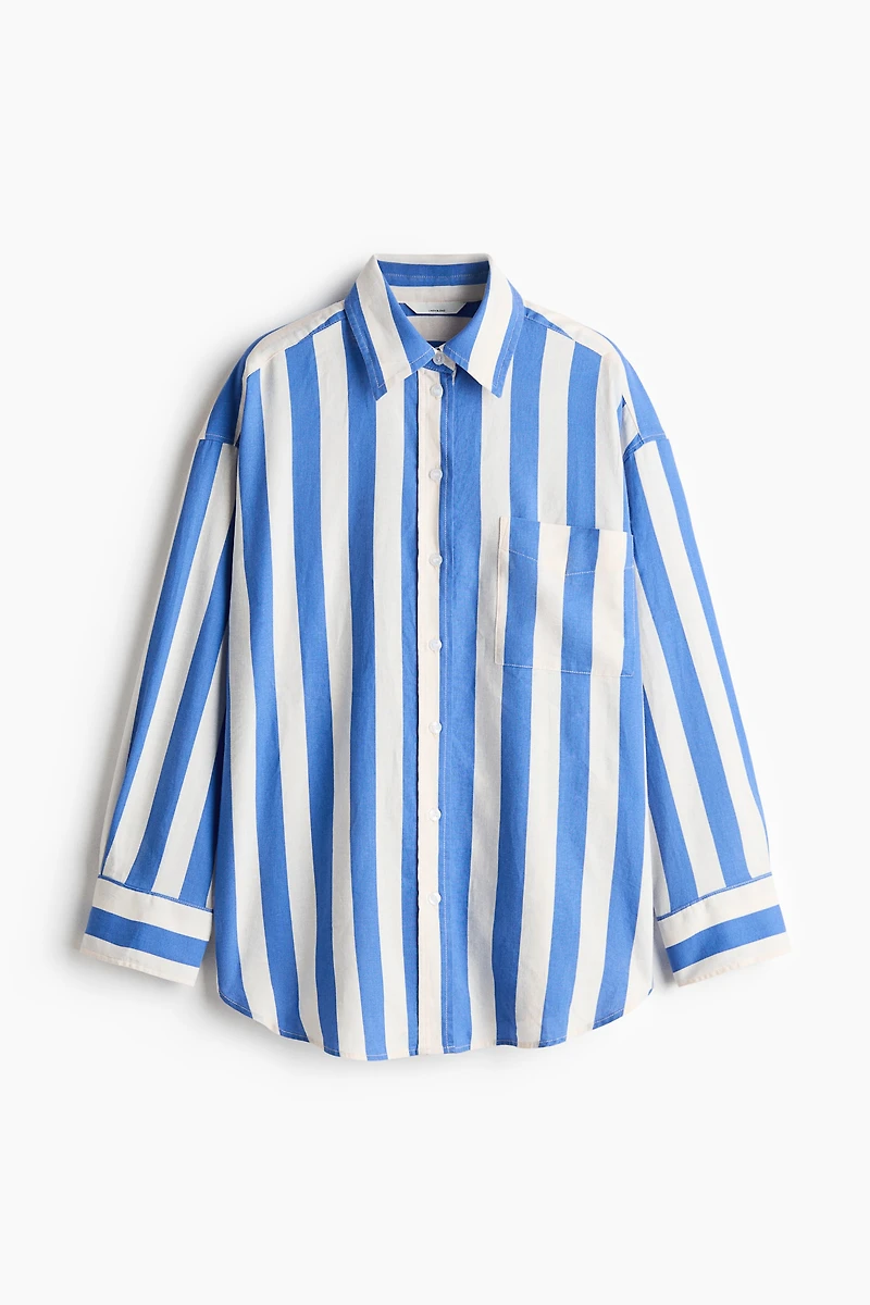 Oversized Linen-Blend Shirt