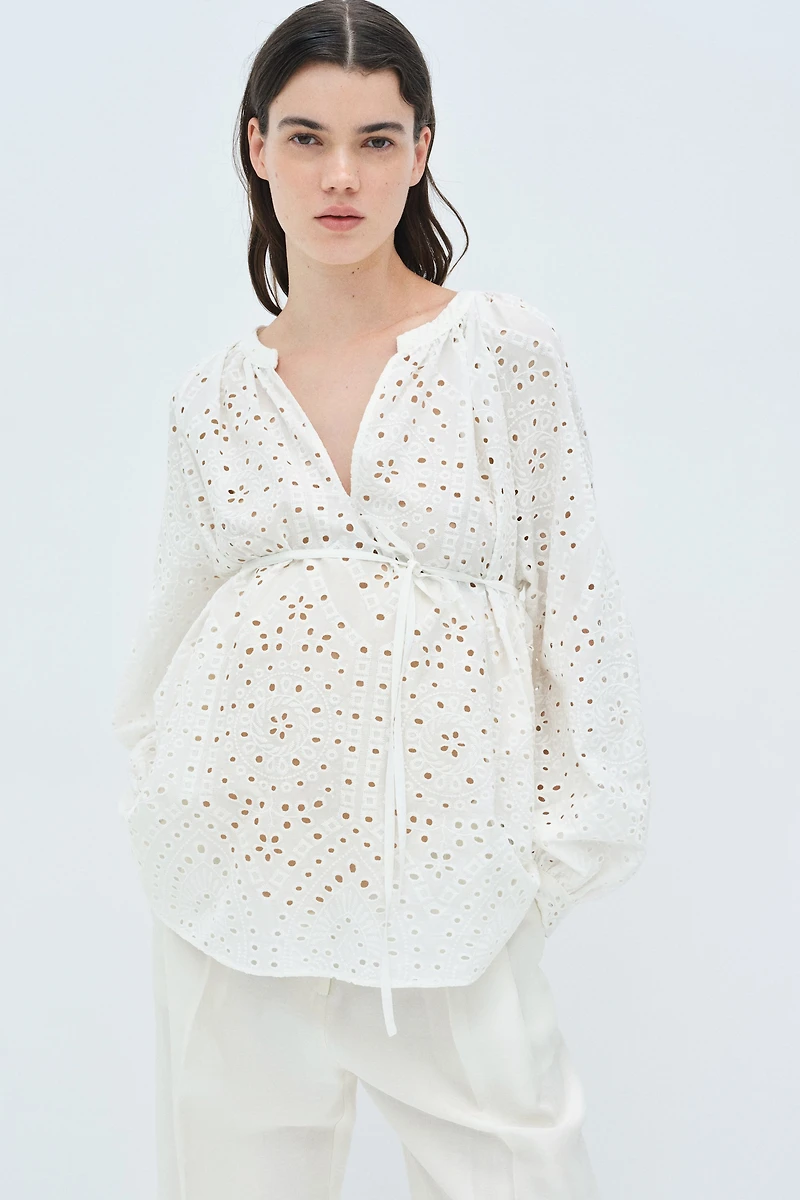 Blouse MAMA Before & After en broderie anglaise