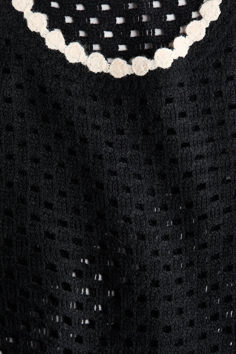 Crochet-Look Open-Knit Top