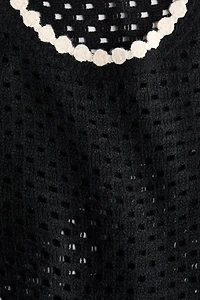 Crochet-Look Open-Knit Top