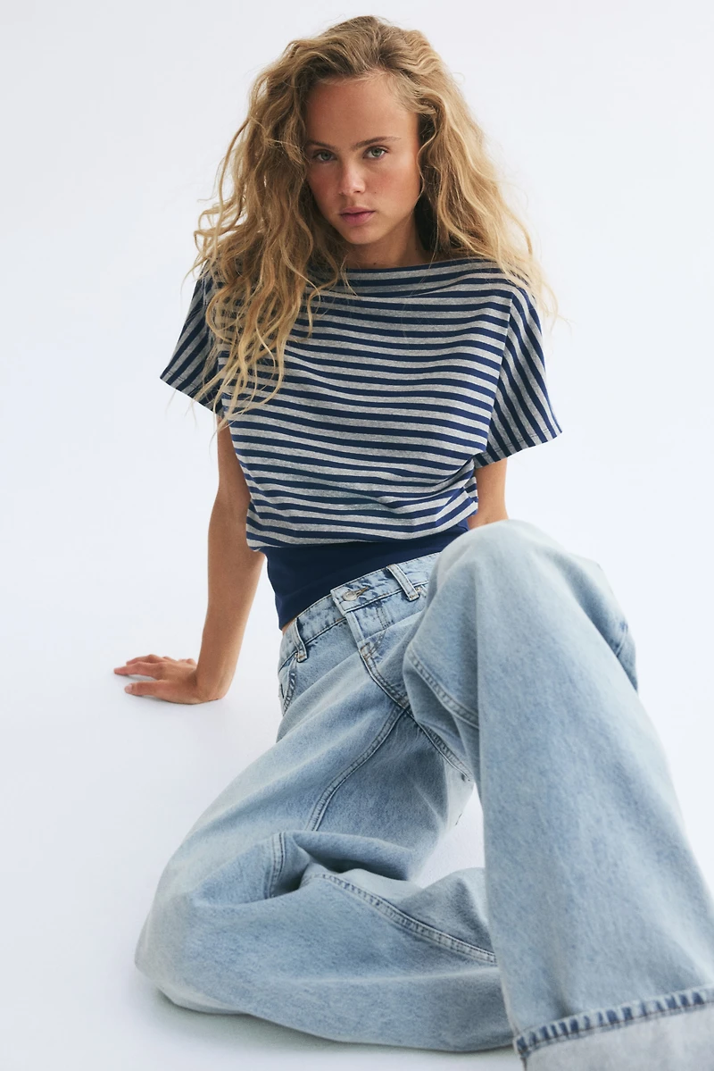 Boat-Neck Cotton Top