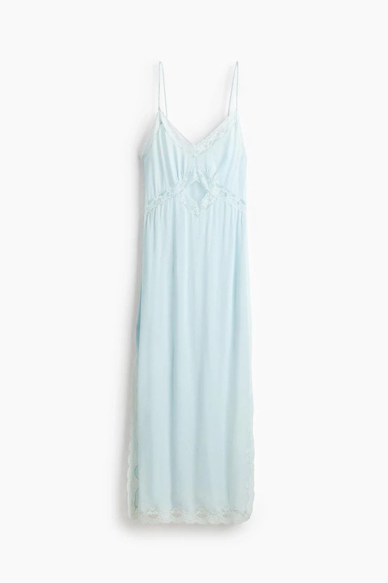 Lace-Trimmed Slip Dress