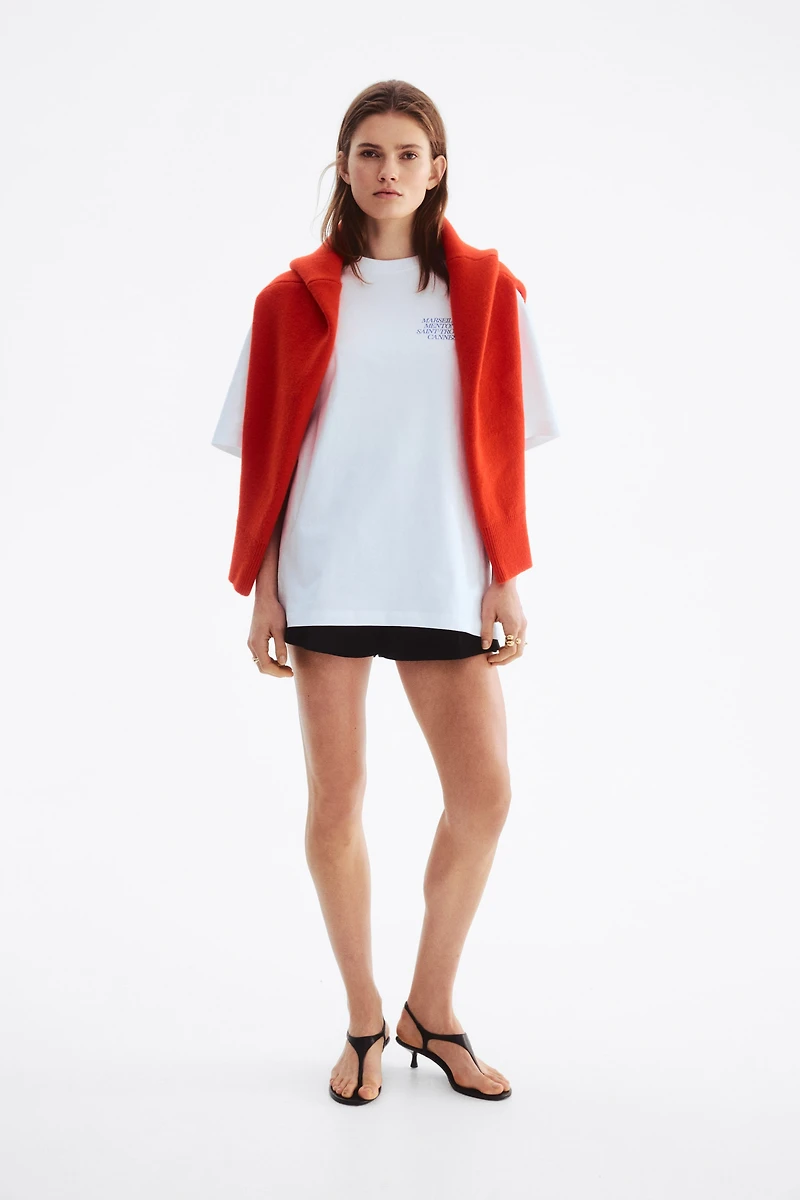 Oversized T-Shirt with Printed Motif