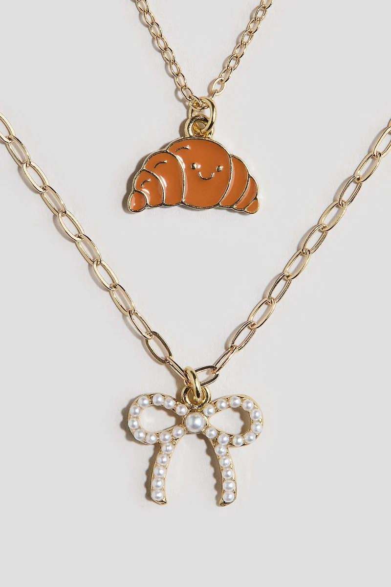 Double-Strand Pendant Necklace