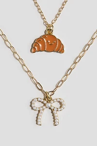 Double-Strand Pendant Necklace