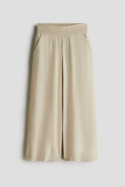 Smocked Crinkled Pants