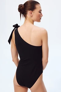 Padded-Cup One-Shoulder Swimsuit