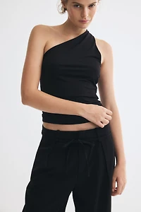 Pleated Tie-Belt Pants