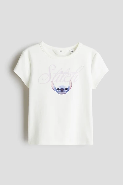 Cotton Top with Printed Motif