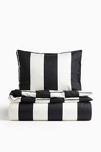 Ens. housse/taies lit simple en satinette de coton