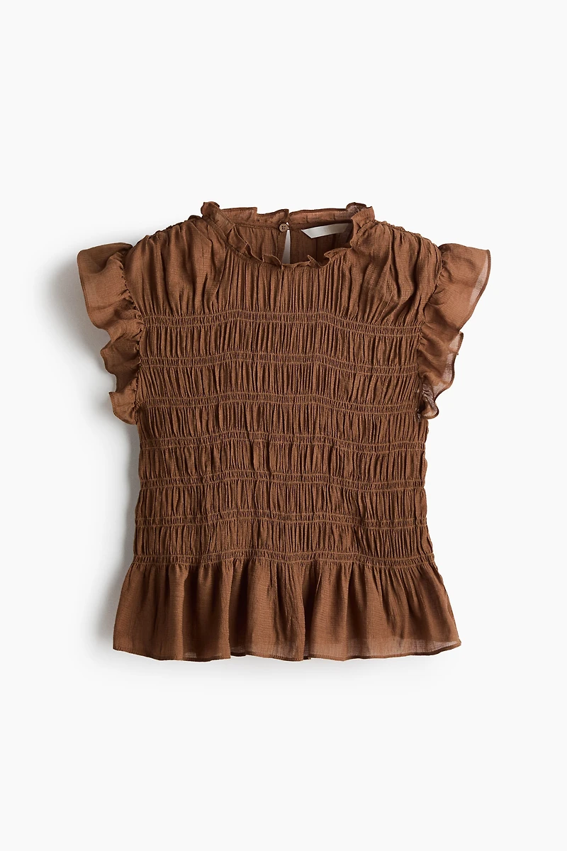Smocked Peplum Top