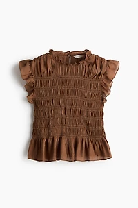 Smocked Peplum Top