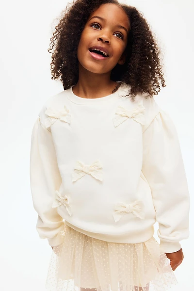 Appliquéd Brushed-Inside Sweatshirt