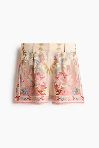 Short à pinces en lyocell