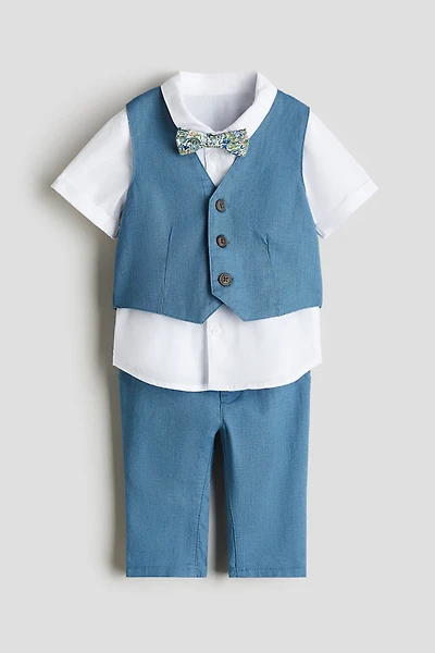 4-Piece Linen-Blend Dressy Set