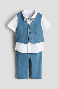4-Piece Linen-Blend Dressy Set