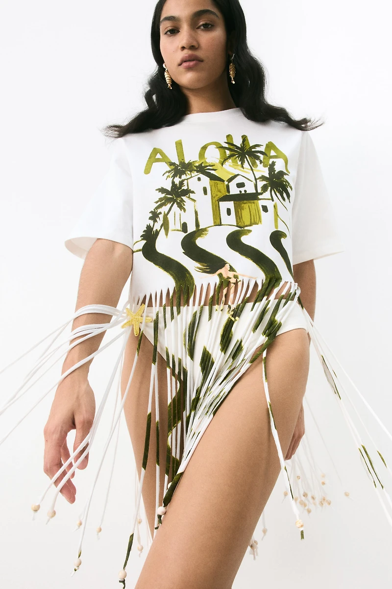 Fringed T-Shirt Dress