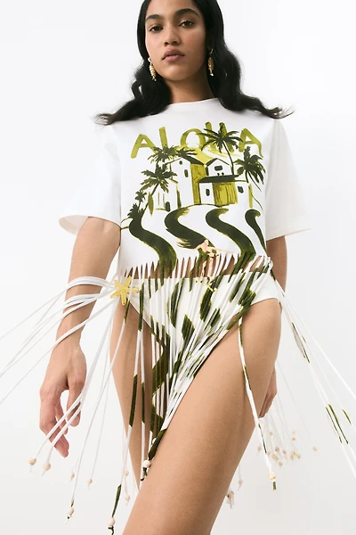 Fringed T-Shirt Dress
