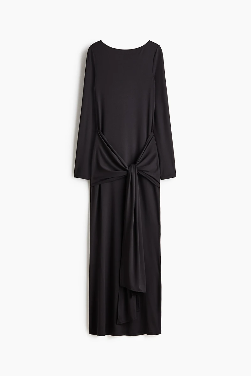 Tie-Detail Jersey Dress