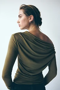 Draped One-Shoulder Top