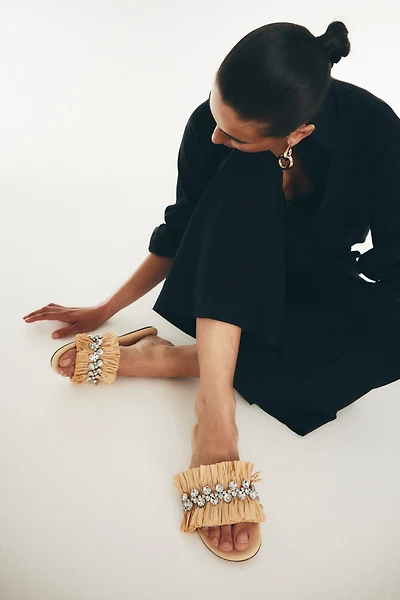 Rhinestone-Embellished Sandals