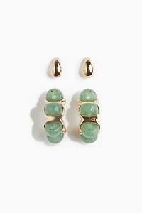 2 Pairs Hoop Earrings