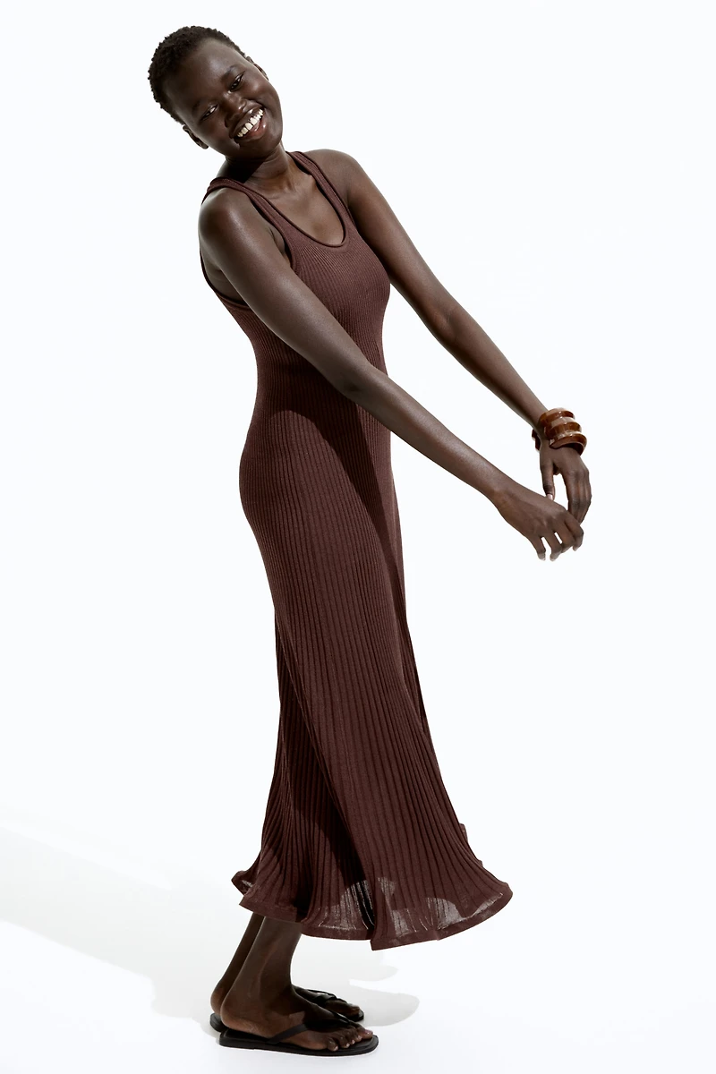 Robe maxi en soie mélangée