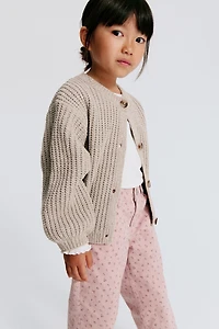 Cotton Twill Barrel-Leg Pants