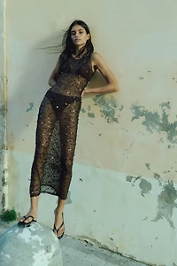Sequined Net Dress