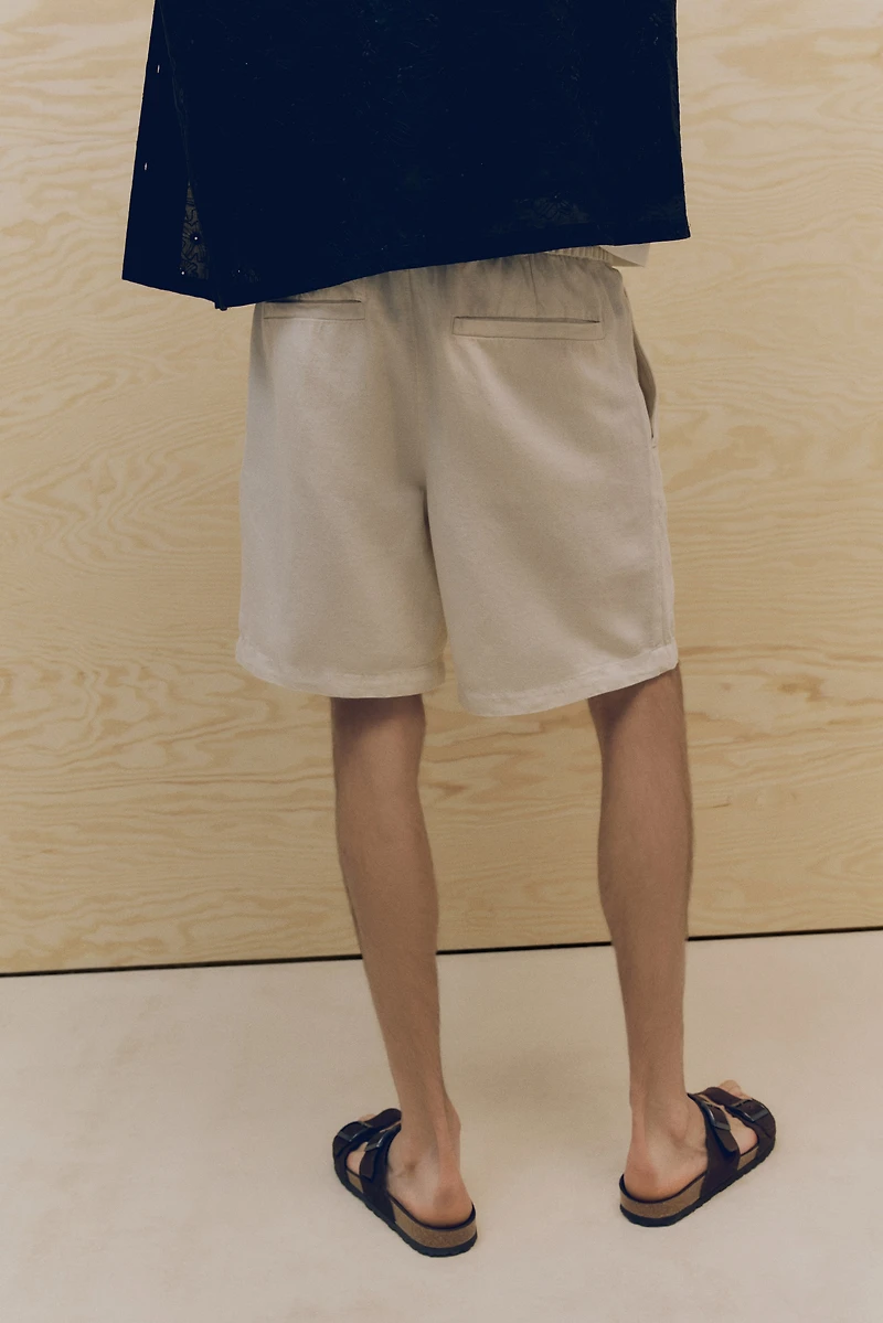 Relaxed-Fit Linen-Blend Shorts