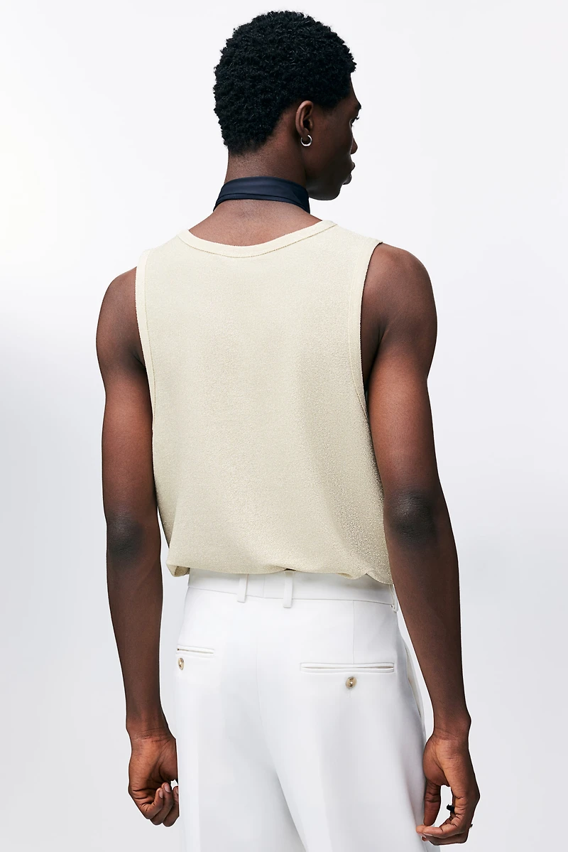 Regular Fit Metallic Tank Top