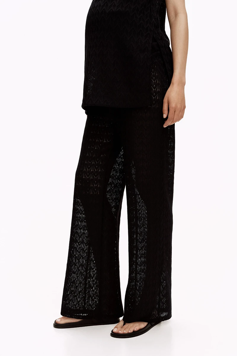 MAMA Pointelle-Knit Drawstring Pants