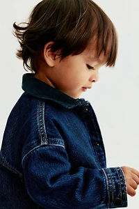 Denim Jacket with Corduroy Collar