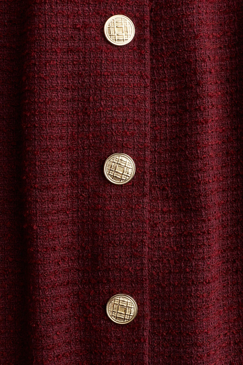 Button-Front Bouclé Dress