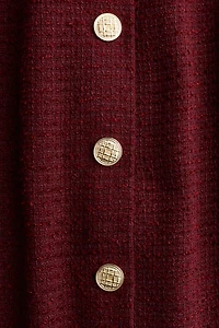 Button-Front Bouclé Dress