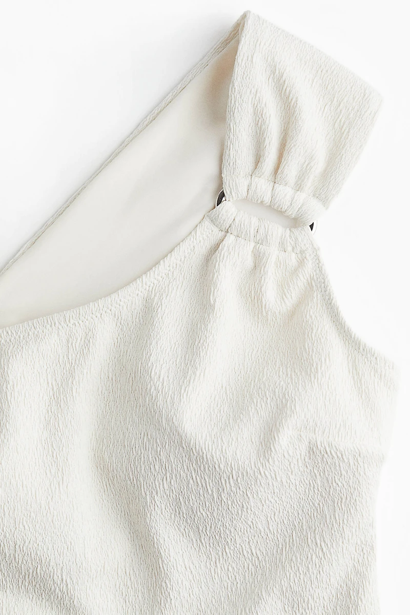 Padded-cup one-shoulder swimsuit