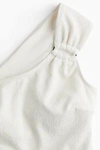 Padded-cup one-shoulder swimsuit