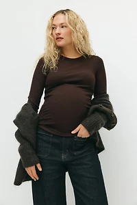 MAMA Ribbed Jersey Top
