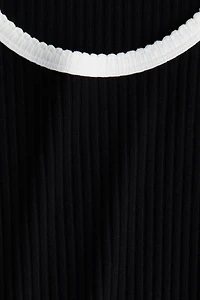 Picot-Trimmed Ribbed T-Shirt