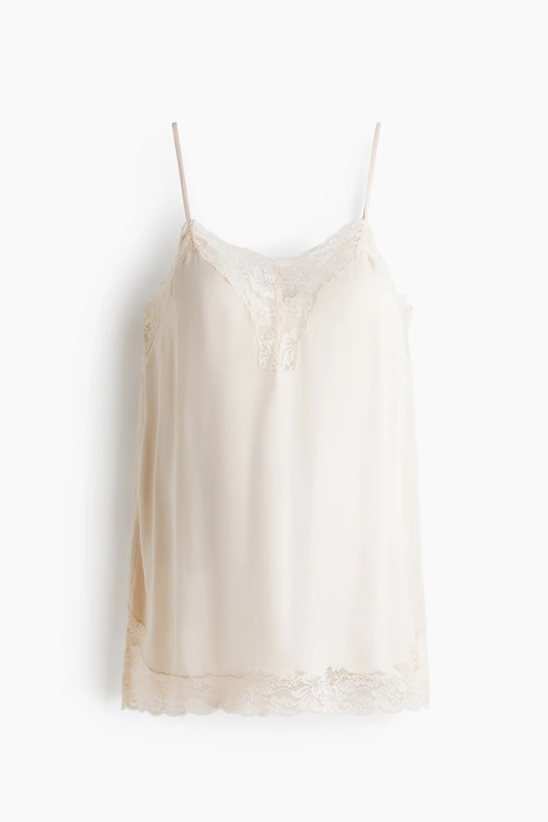 MAMA Lace-Trimmed Camisole Top
